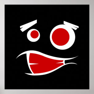 Póster Patrones de caras de monstruos lindos 