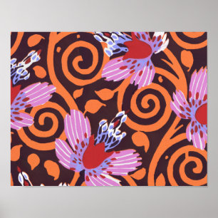 Póster Patrones de flores de cosecha B Pequeña