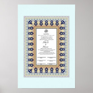 Póster Patrones de frontera islámica Certificado Nikkah