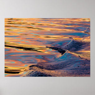 Póster Patrones de puesta de sol reflejada en la estela d
