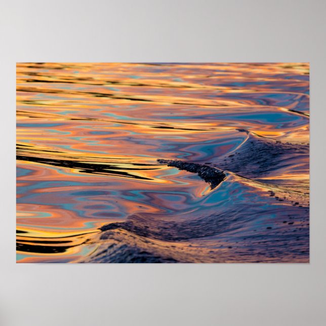 Póster Patrones de puesta de sol reflejada en la estela d (Frente)