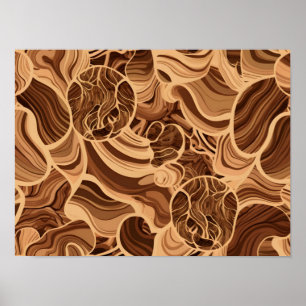 Póster Patrones detallados de textura de madera