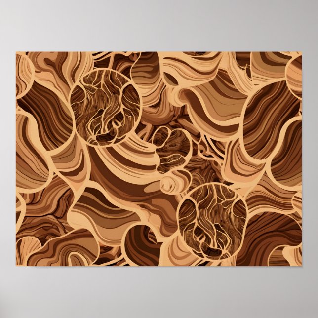 Póster Patrones detallados de textura de madera (Frente)