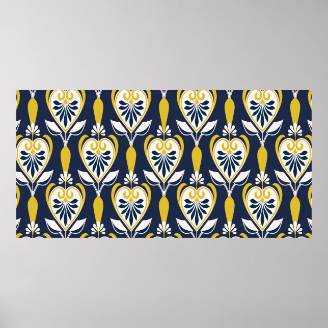 Póster Patrones florales sin foco en estilo escandinavo.  (Frente)