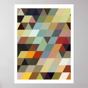 Póster Patrones geométricos   Triángulos multicolores