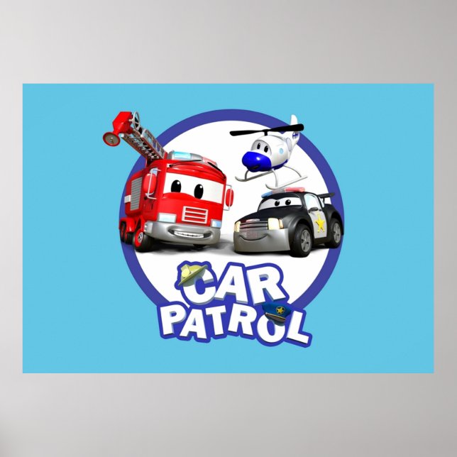 Póster Patrulla automovilística de la ciudad del automóvi (Frente)