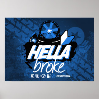 Póster Patrulla de deriva loca - Hella Broke (azul)
