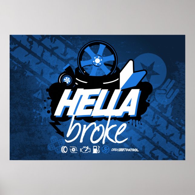 Póster Patrulla de deriva loca - Hella Broke (azul) (Frente)