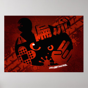 Póster Patrulla de deriva loca - Panda Silhouette agresiv