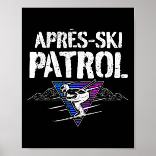 Póster Patrulla retro de après ski de los 80 vintage