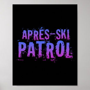 Póster Patrulla retro de après ski de los 80 Vintage _1