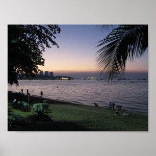 Póster Pattaya Beach Sunset... Chonburi (Tailandia)
