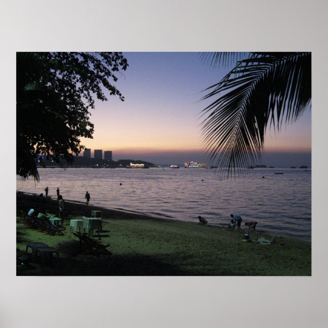 Póster Pattaya Beach Sunset... Chonburi (Tailandia) (Frente)