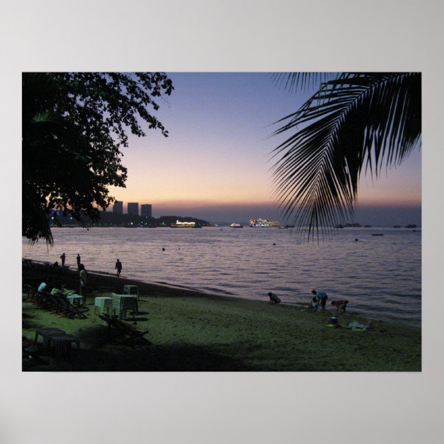 Póster Pattaya Beach Sunset... Chonburi (Tailandia) (Frente)