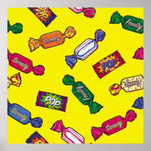 Póster Patternart de caramelo colorido, pop, caramelos, p