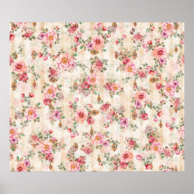 Póster Patternsabstract textil de textura floral, ba (Frente)