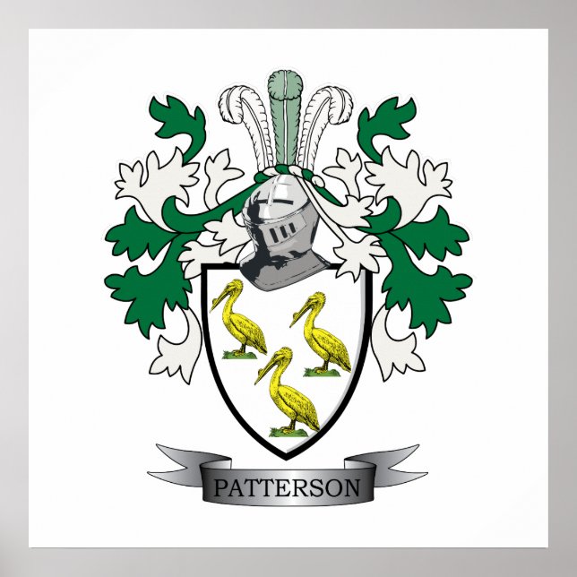 Póster Patterson Family Crest Coat of Arms (Frente)