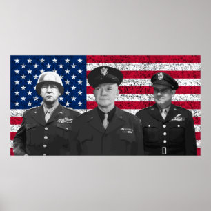 Póster Patton, Eisenhower, y Doolittle