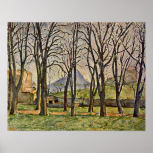 Póster Paul Cezanne - árboles de castaña (Jas de Bouffan)