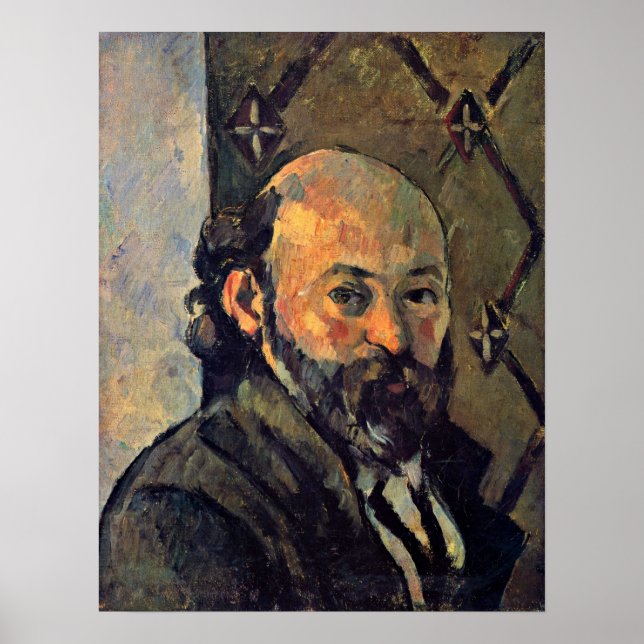 Póster Paul Cezanne - Autoretrato de papel pintado (Frente)