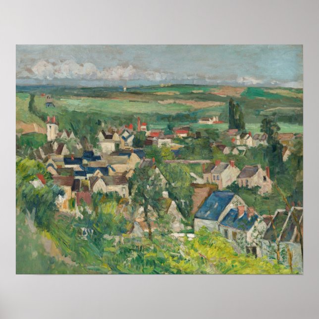 Póster Paul Cezanne - Auvers, vista panorámica (Frente)