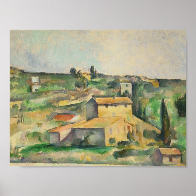 Póster Paul Cezanne - Campos en Bellevue (Frente)