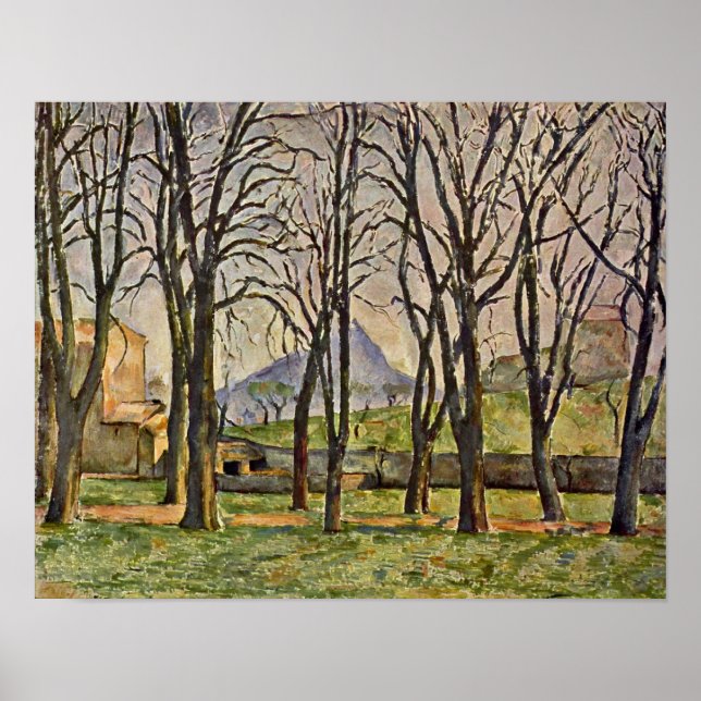 Póster Paul Cezanne - Castaños (Jas de Bouffan) (Frente)