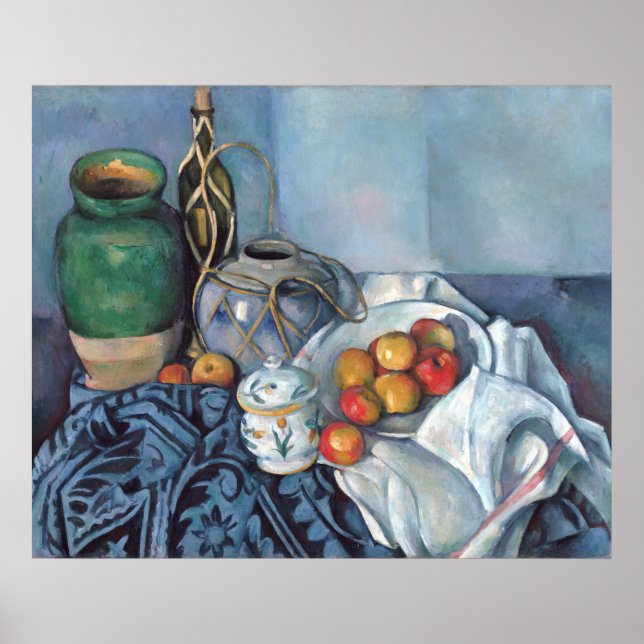 Póster Paul Cézanne con vida con manzanas (Frente)