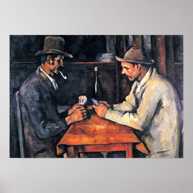 Póster Paul Cezanne - Dos jugadores de cartas (Frente)