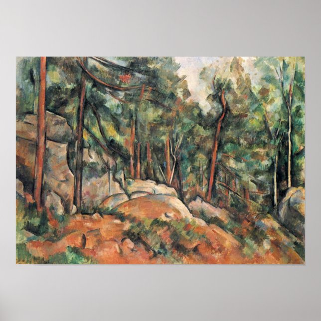 Póster Paul Cezanne - En el bosque (Frente)