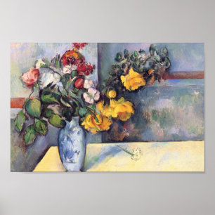 Póster Paul Cezanne - Flores de vida fijas en una bolsa