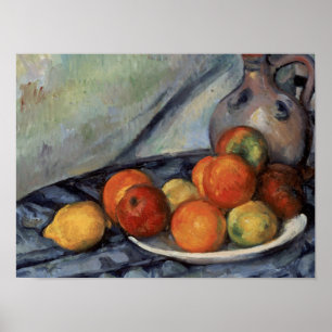 Póster Paul Cezanne - Fruta Y Un Jug En Una Mesa