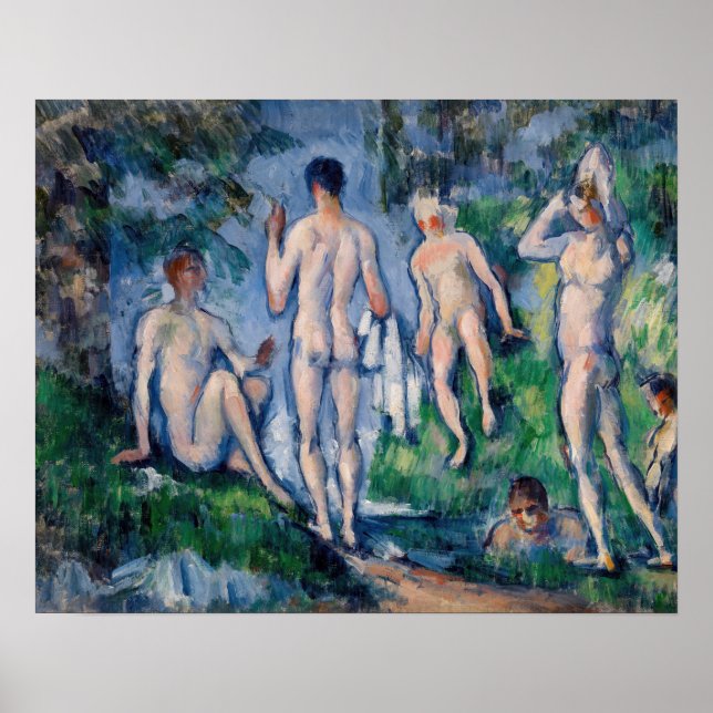 Póster Paul Cezanne - Grupo de Bañistas (Frente)