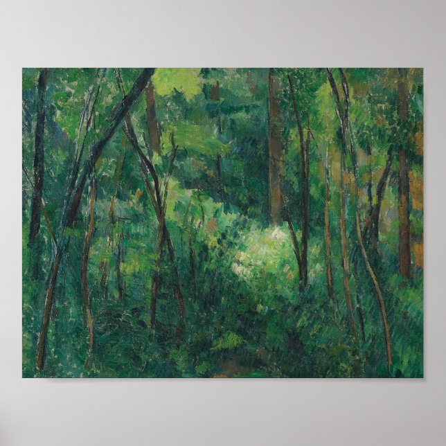 Póster Paul Cezanne - Interior de un bosque (Frente)