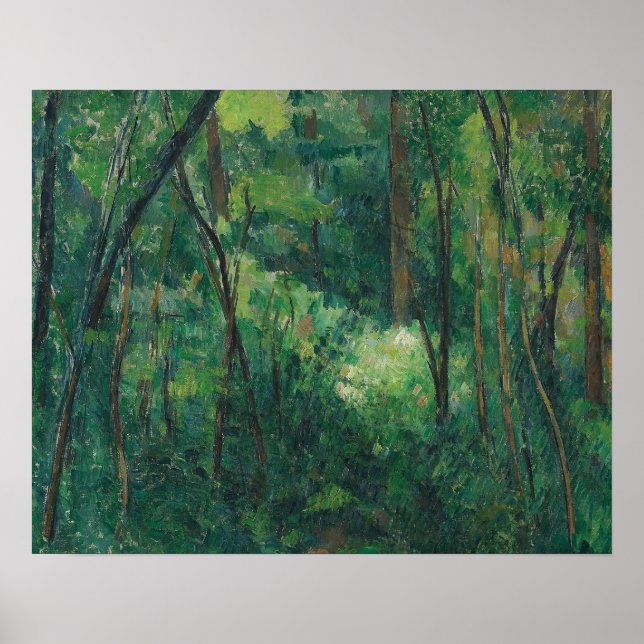Póster Paul Cezanne - Interior de un bosque (Frente)