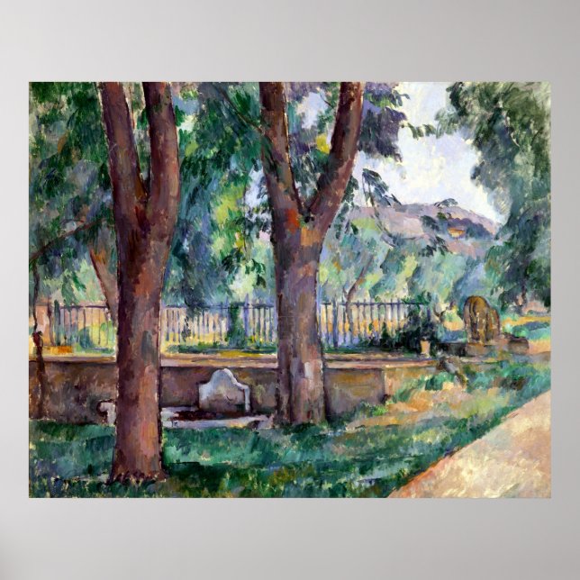 Póster Paul Cezanne La piscina en el Jas de Bouffan (Frente)