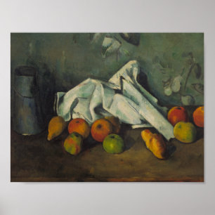 Póster Paul Cezanne - Leche y manzanas
