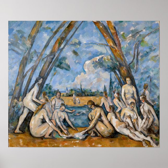 Póster Paul Cezanne - Los grandes bañistas (Frente)
