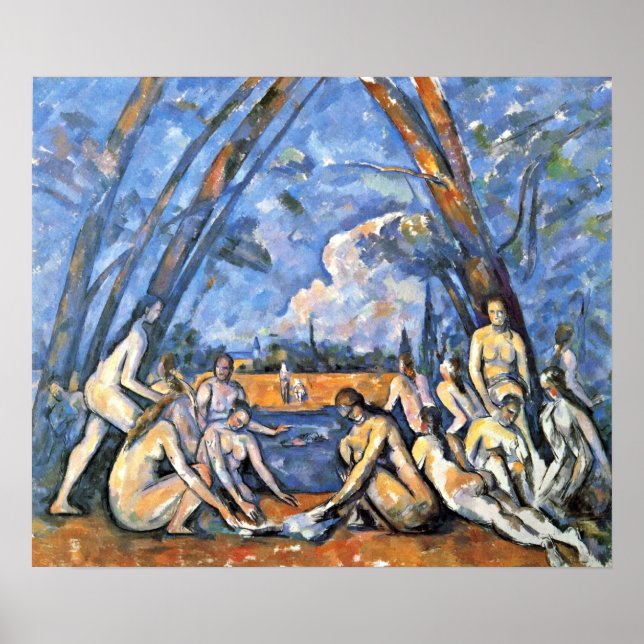Póster Paul Cezanne - Los grandes bañistas (Frente)
