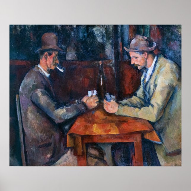 Póster Paul Cezanne - Los jugadores de cartas (Frente)