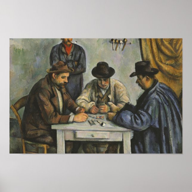 Póster Paul Cezanne - Los jugadores de cartas (Frente)
