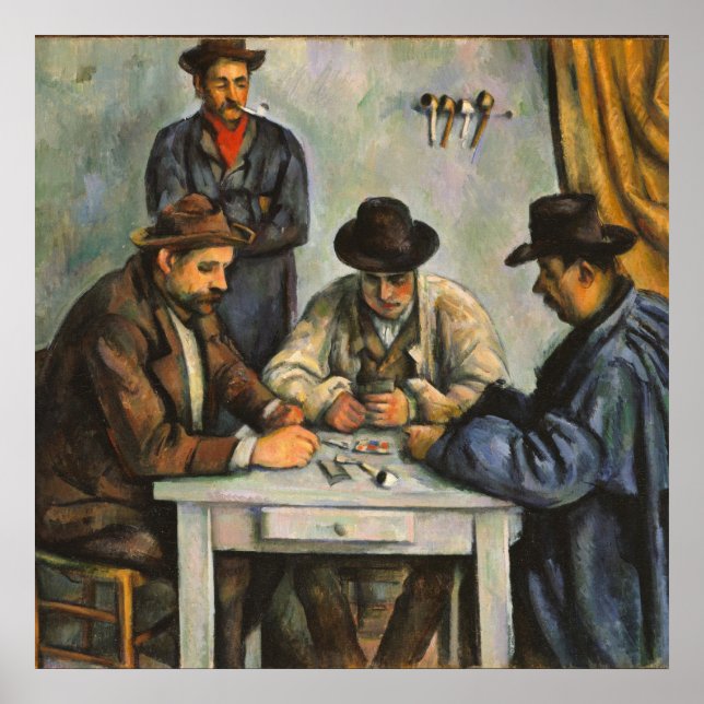 Póster Paul Cezanne - Los jugadores de cartas (Frente)