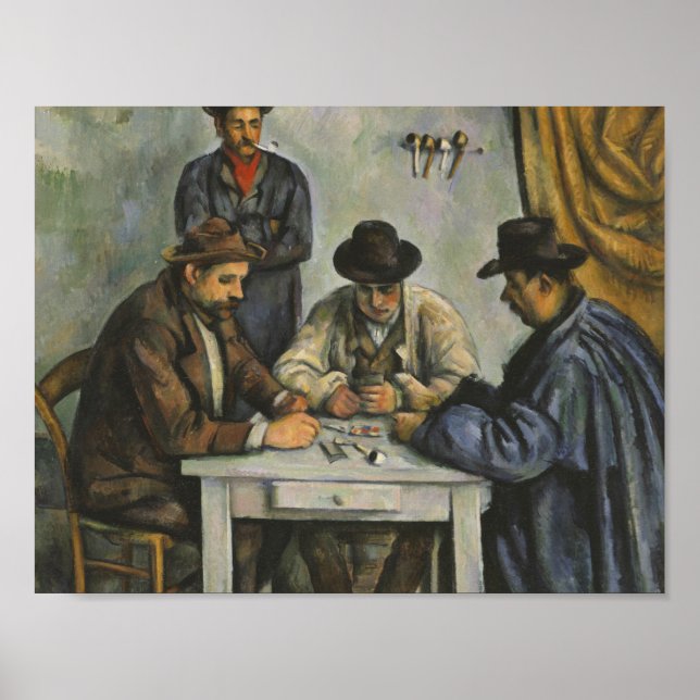 Póster Paul Cezanne - Los jugadores de cartas (Frente)