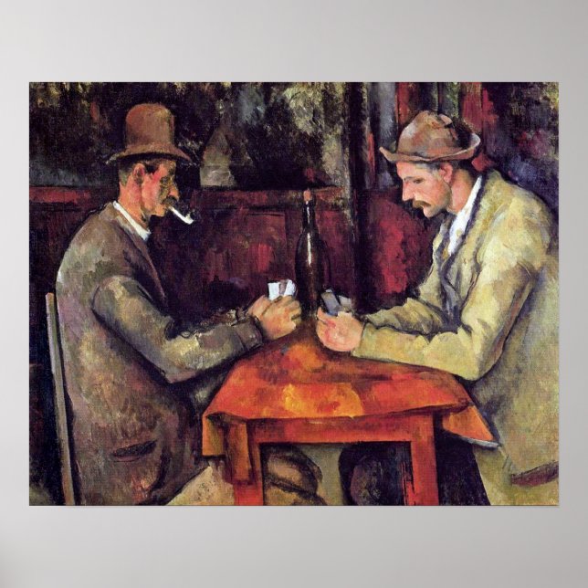 Póster Paul Cezanne - Los Jugadores de Cartas Pintura de  (Frente)