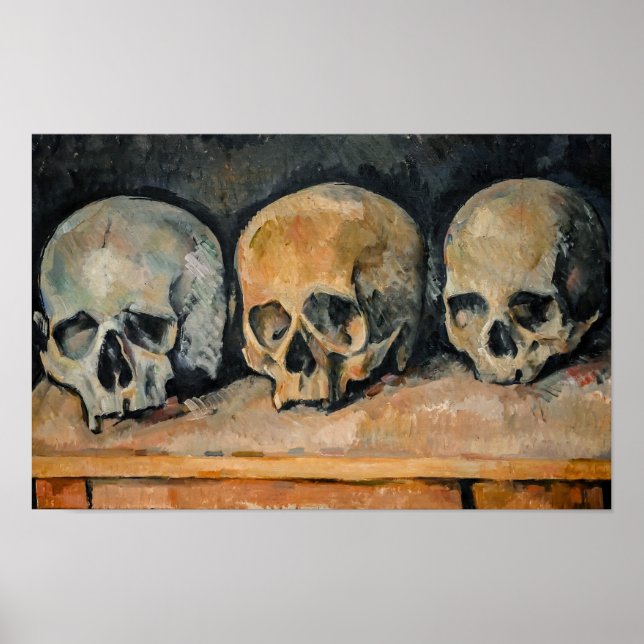 Póster Paul Cezanne - Los tres cráneos  (Frente)