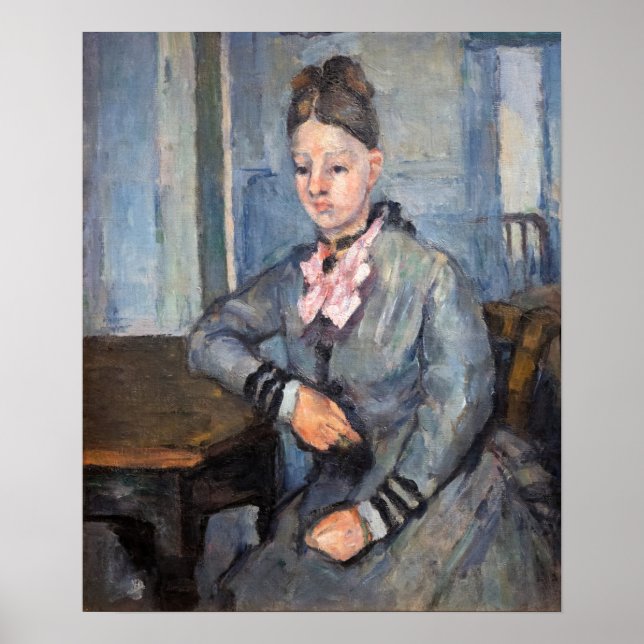 Póster Paul Cezanne - Madame Cezanne se inclina en una me (Frente)