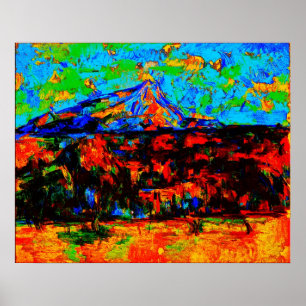 Póster Paul Cézanne - Mont Sainte-Victoire (Modificado)