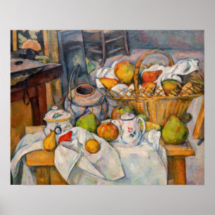 Póster Paul Cezanne - Naturaleza muerta con cesta