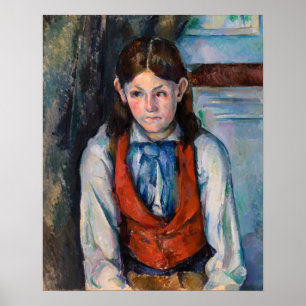 Póster Paul Cezanne - Niño con Chaleco Rojo