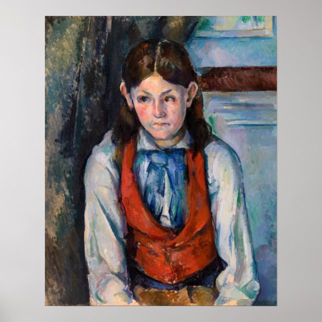 Póster Paul Cezanne - Niño con Chaleco Rojo (Frente)